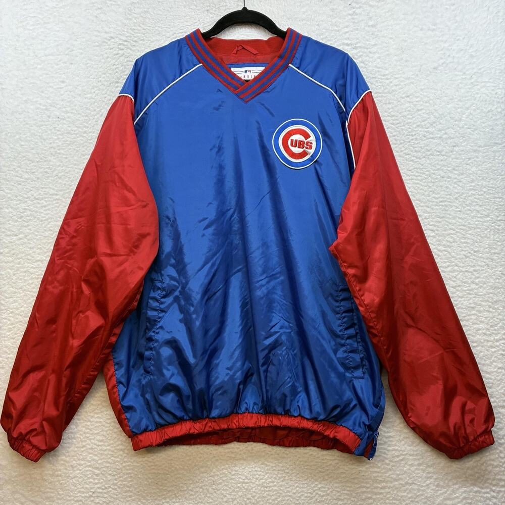 Chicago Cubs Jacket Mens XL Blue Red MLB Baseball Genuine Merchandise Pullover